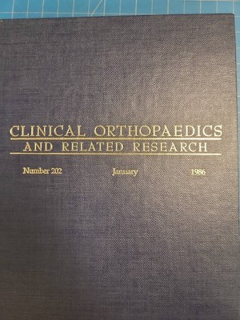 Clinical Orthopaedics Related Research Journal Number 202 January 1986 Book - Picture 2 of 7